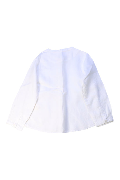 A White Long Sleeve Shirts from Nanos in size 2T for boy. (Back View)