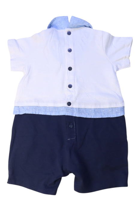 A White Short Sleeve Rompers from Armani in size 6-12M for boy. (Back View)