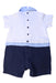 A White Short Sleeve Rompers from Armani in size 6-12M for boy. (Back View)