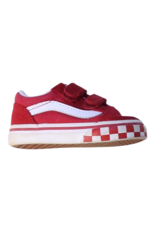 A Red Sneakers from Vans in size 12-18M for boy. (Front View)