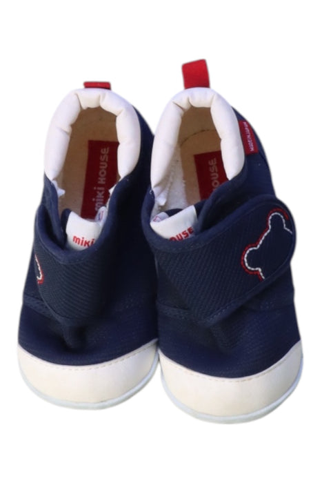A Navy Sneakers from Miki House in size 18-24M for boy. (Back View)