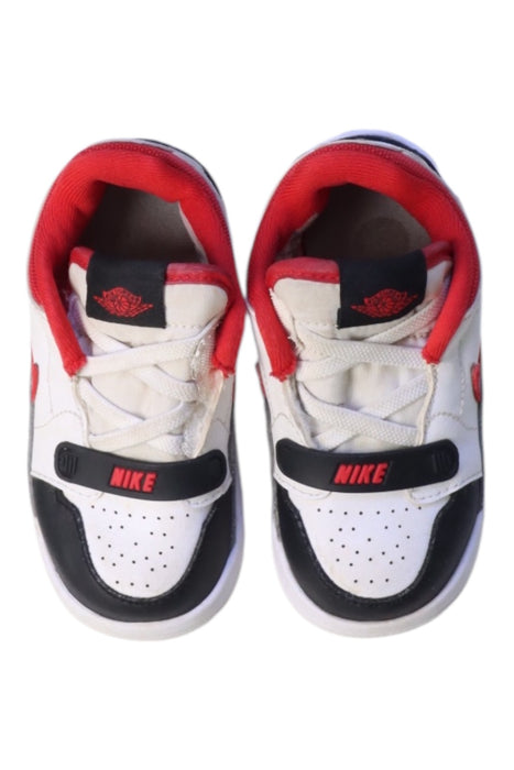 A Red Sneakers from Air Jordan in size 3T for boy. (Back View)