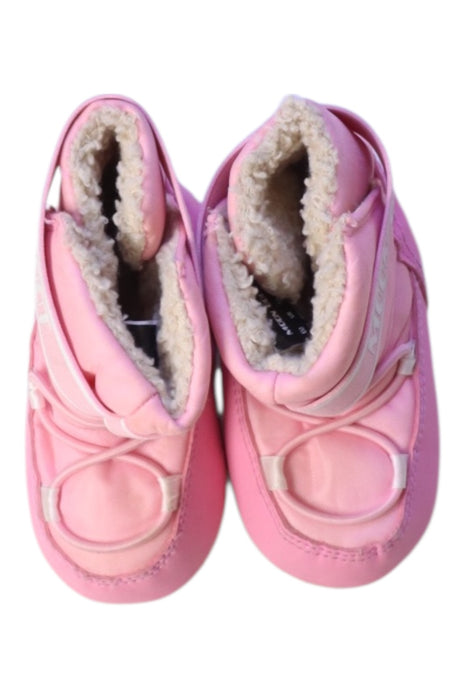 A Pink Booties from Moon Boot in size 12-18M for girl. (Back View)