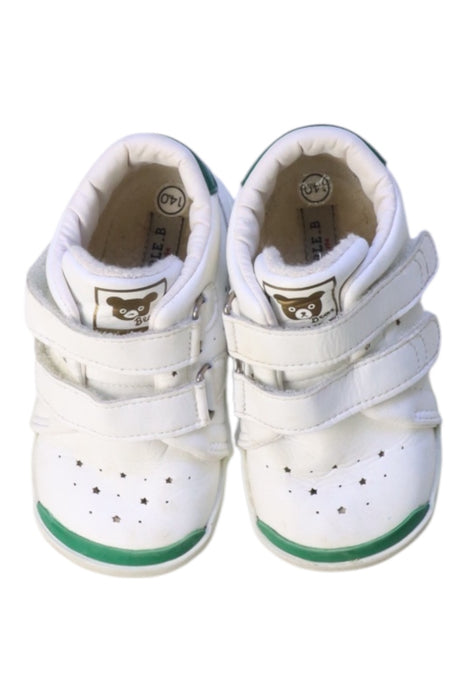 A White Sneakers from Miki House in size 18-24M for boy. (Back View)