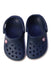A Navy Slippers from Crocs in size 18-24M for boy. (Back View)