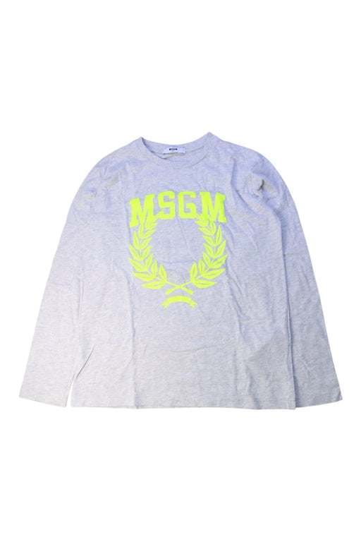 A Grey Long Sleeve T Shirts from MSGM in size 12Y for neutral. (Front View)