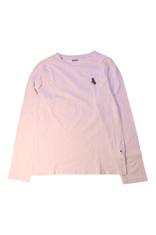 A Pink Long Sleeve T Shirts from Aigle in size 12Y for neutral. (Front View)