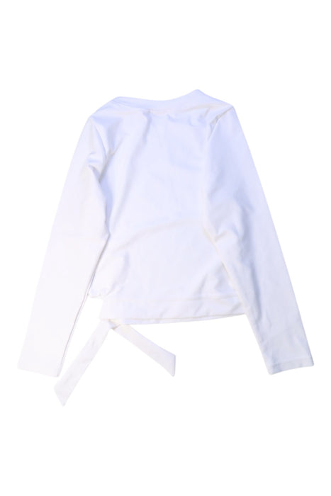 A White Rash Guards from Feather 4 Arrow in size 12Y for girl. (Back View)
