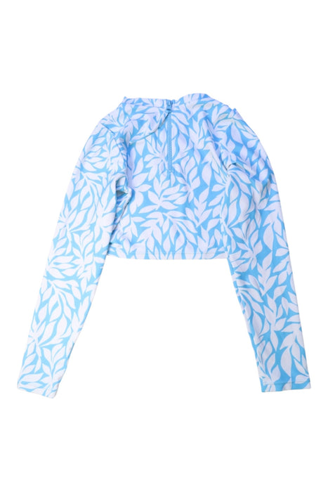 A Blue Rash Guards from Feather 4 Arrow in size 10Y for girl. (Back View)