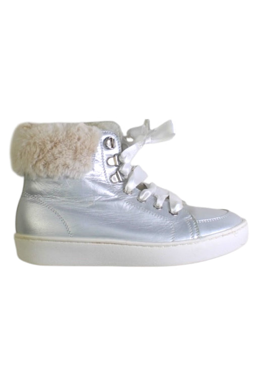 A Silver Sneakers from I Pinco Pallino in size 7Y for girl. (Front View)