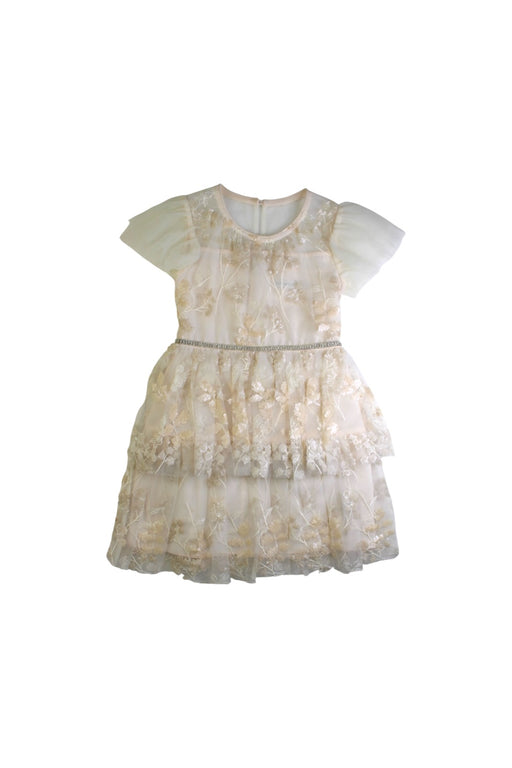 A Ivory Short Sleeve Dresses from Self-Portrait in size 6T for girl. (Front View)