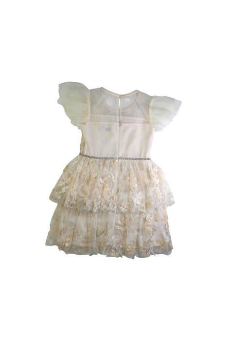 A Ivory Short Sleeve Dresses from Self-Portrait in size 6T for girl. (Back View)