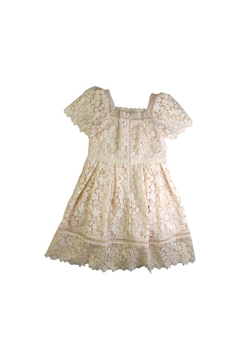 A Beige Short Sleeve Dresses from Self-Portrait in size 6T for girl. (Back View)