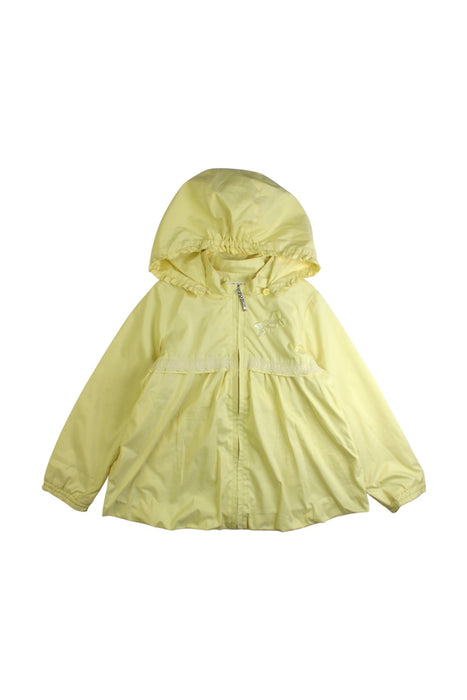 A Yellow Rain Jackets from Miki House in size 4T for girl. (Front View)