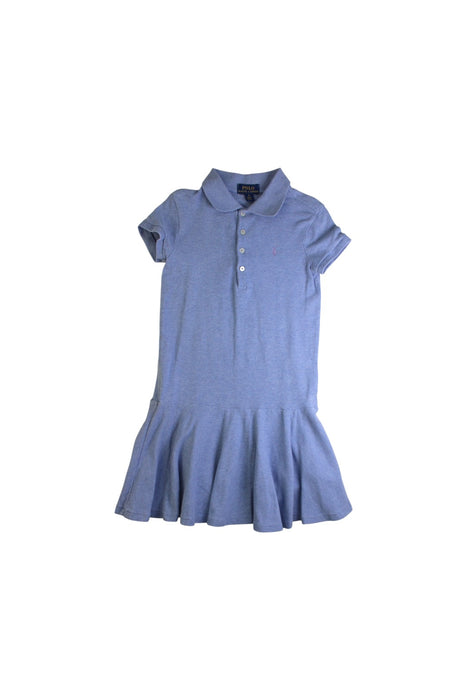 A Blue Short Sleeve Dresses from Polo Ralph Lauren in size 6T for girl. (Front View)