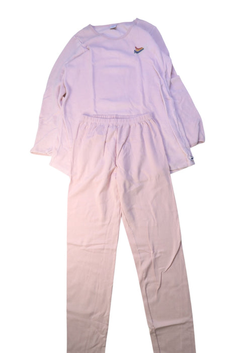 A Pink Pyjama Sets from Petit Bateau in size 12Y for girl. (Front View)