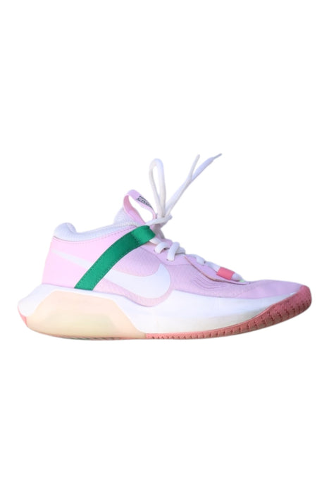 A Pink Sneakers from Nike in size 10Y for girl. (Front View)