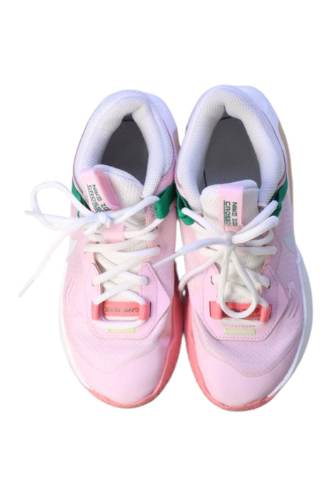 A Pink Sneakers from Nike in size 10Y for girl. (Back View)