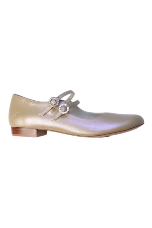 A Gold Dress Shoes from Bonpoint in size 11Y for girl. (Front View)