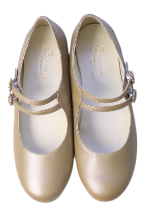A Gold Dress Shoes from Bonpoint in size 11Y for girl. (Back View)