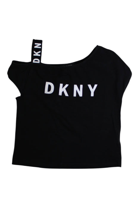 A Black Short Sleeve Tops from DKNY in size 6T for girl. (Front View)