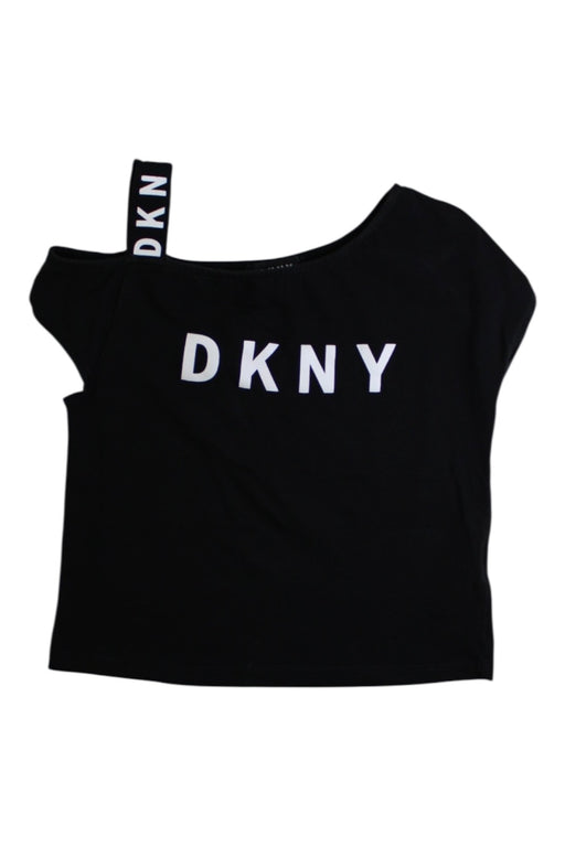 A Black Short Sleeve Tops from DKNY in size 6T for girl. (Front View)