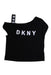 A Black Short Sleeve Tops from DKNY in size 6T for girl. (Front View)