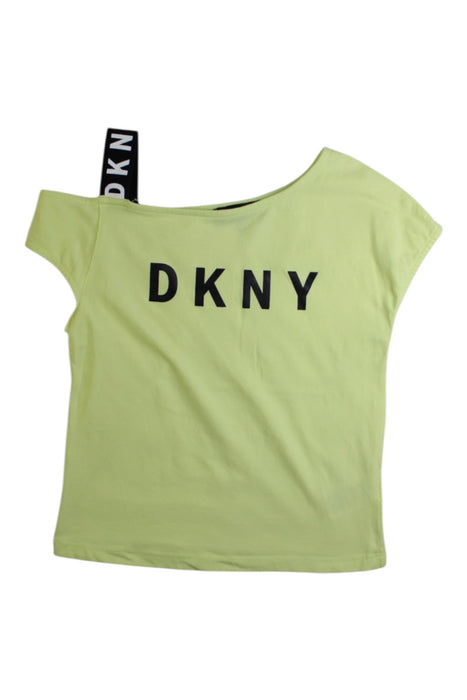 A Green Short Sleeve T Shirts from DKNY in size 6T for girl. (Front View)
