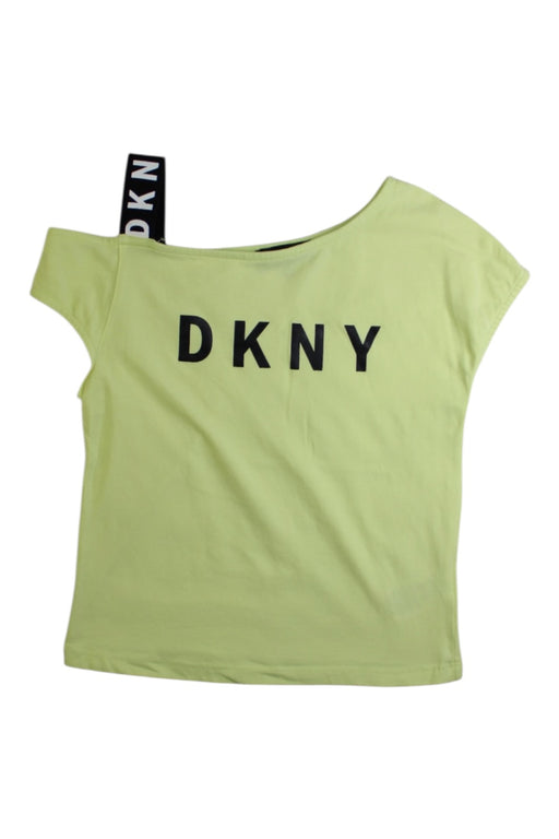 A Green Short Sleeve T Shirts from DKNY in size 6T for girl. (Front View)
