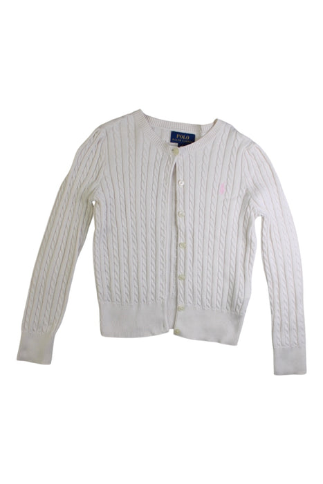 A White Cardigans from Polo Ralph Lauren in size 6T for girl. (Front View)