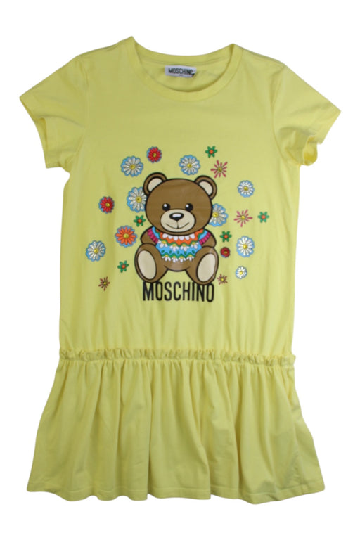 A Yellow Short Sleeve Dresses from Moschino in size 8Y for girl. (Front View)