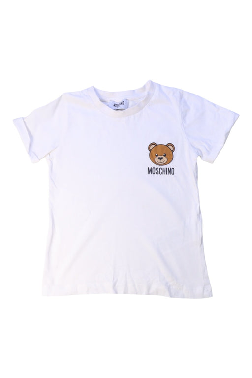 A White Short Sleeve T Shirts from Moschino in size 6T for boy. (Front View)