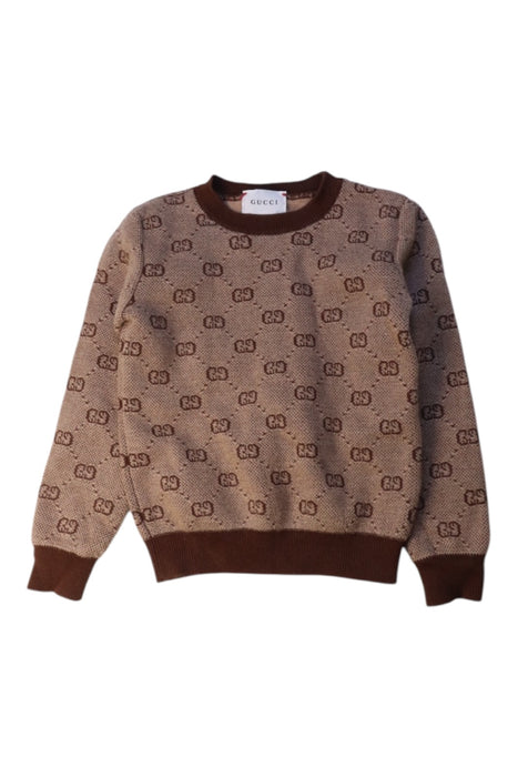 A Brown Knit Sweaters from Gucci in size 4T for boy. (Front View)