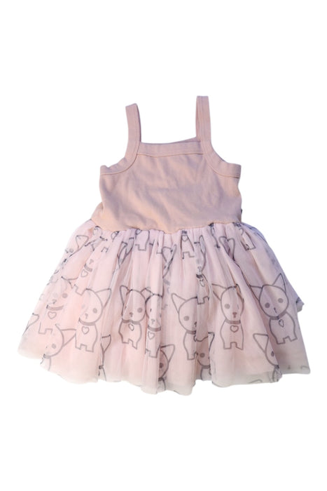 A Pink Sleeveless Dresses from Hux in size 3T for girl. (Front View)