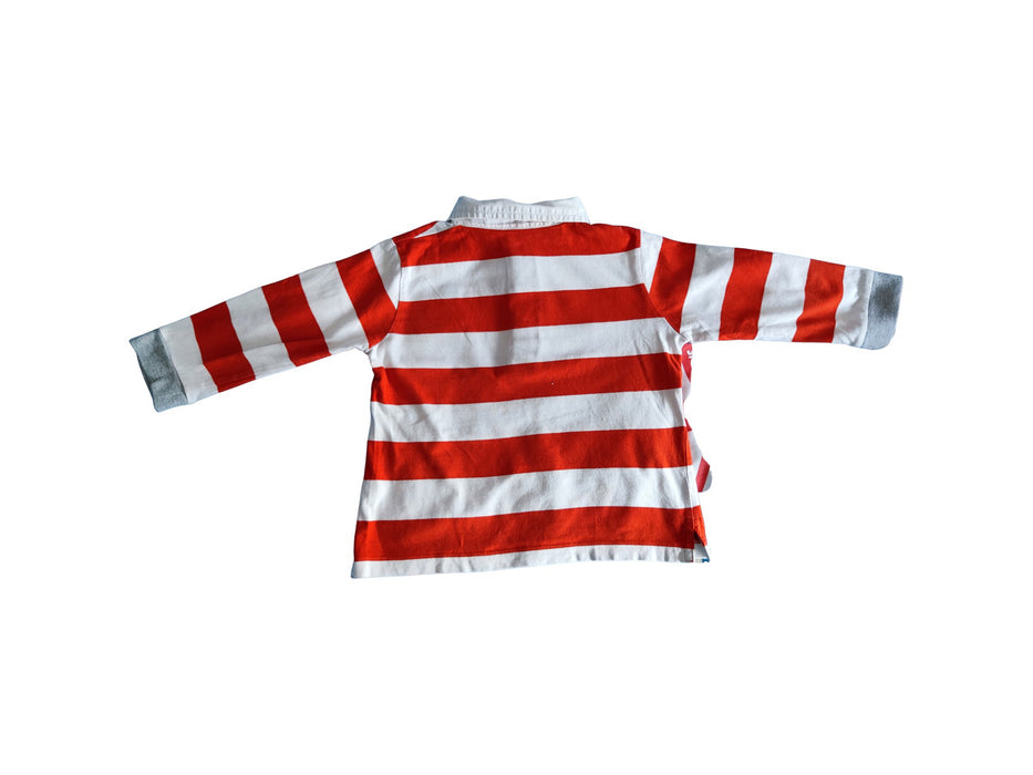 A Red Long Sleeve Polos from Bout'Chou in size 3T for boy. (Back View)