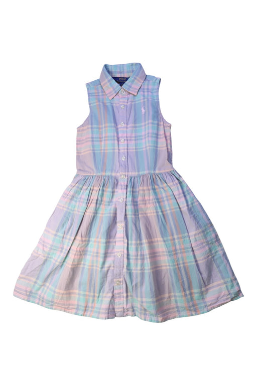 A Blue Sleeveless Dresses from Polo Ralph Lauren in size 7Y for girl. (Front View)