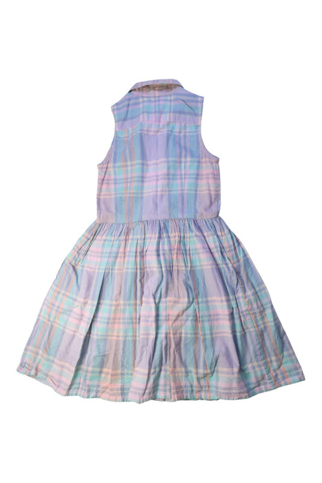A Blue Sleeveless Dresses from Polo Ralph Lauren in size 7Y for girl. (Back View)