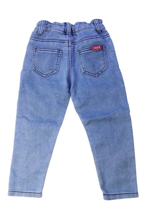 A Blue Jeans from Seed in size 2T for boy. (Back View)