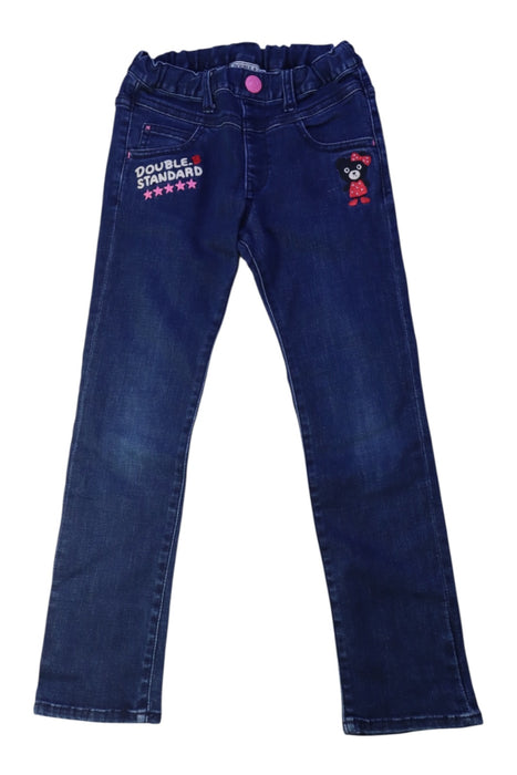 A Blue Jeans from Miki House in size 5T for girl. (Front View)