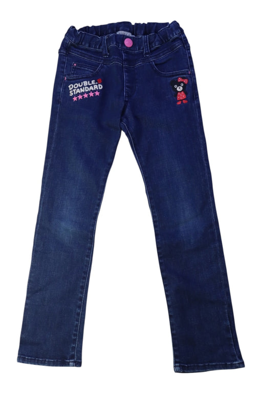 A Blue Jeans from Miki House in size 5T for girl. (Front View)