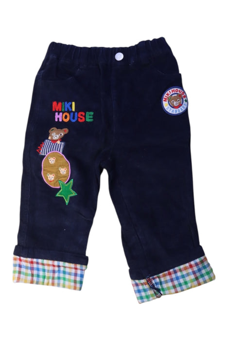 A Navy Casual Pants from Miki House in size 18-24M for boy. (Front View)