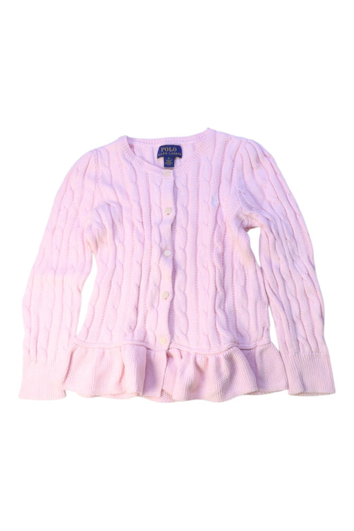 A Pink Cardigans from Polo Ralph Lauren in size 5T for girl. (Front View)