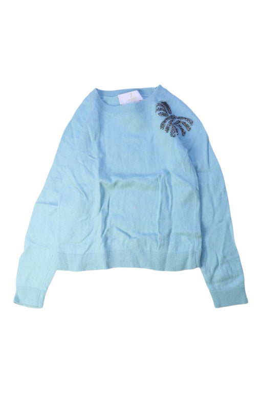 A Blue Long Sleeve Tops from Jacadi in size 6T for girl. (Front View)