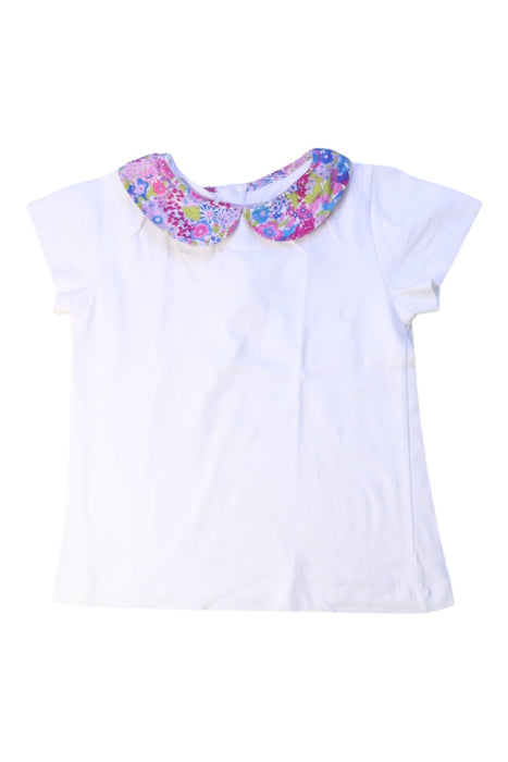 A White Short Sleeve Tops from Jacadi in size 6T for girl. (Front View)