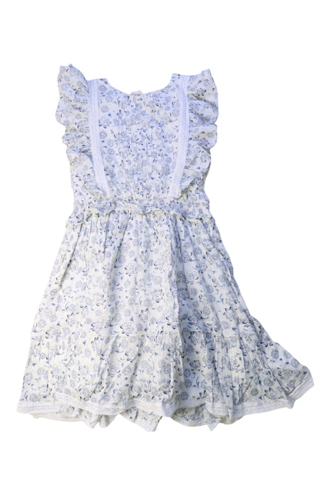 A Blue Sleeveless Dresses from Bonpoint in size 6T for girl. (Front View)