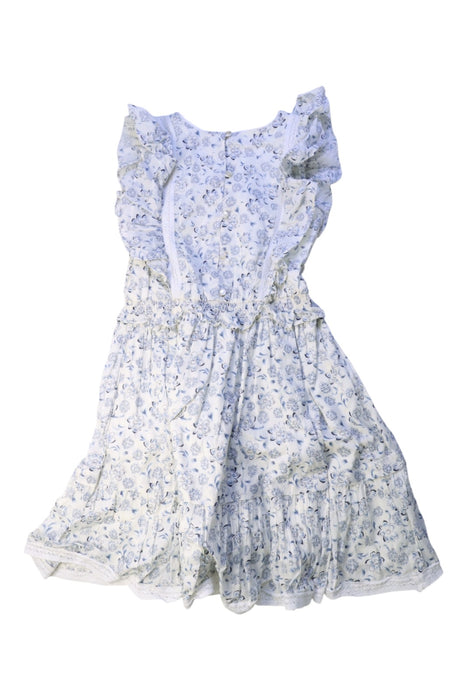 A Blue Sleeveless Dresses from Bonpoint in size 6T for girl. (Back View)
