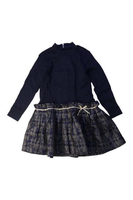 A Navy Long Sleeve Dresses from Tartine et Chocolat in size 4T for girl. (Front View)