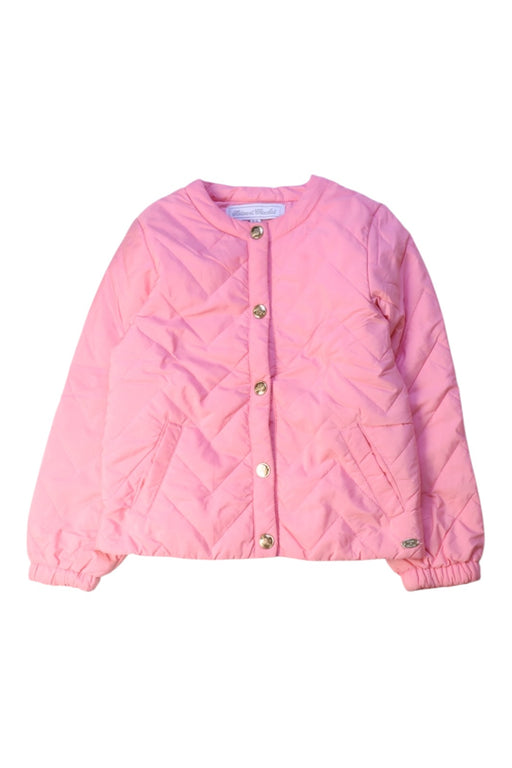 A Pink Puffer/Quilted Jackets from Tartine et Chocolat in size 4T for girl. (Front View)