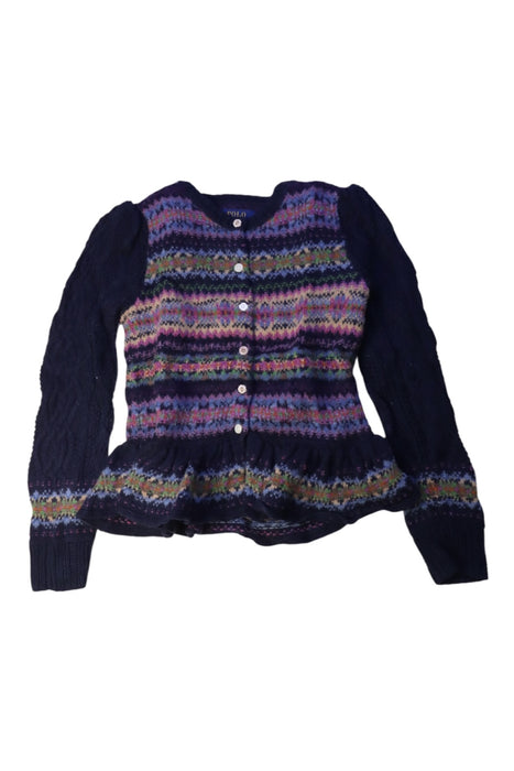 A Navy Cardigans from Polo Ralph Lauren in size 6T for girl. (Front View)