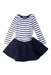 A Navy Long Sleeve Dresses from Petit Bateau in size 4T for girl. (Front View)